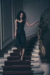 Robe midi en soie Noir - Noir - Vannina VESPERINI