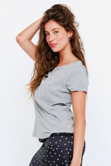 T-shirt Coton VV Gris Chiné - Vannina VESPERINI