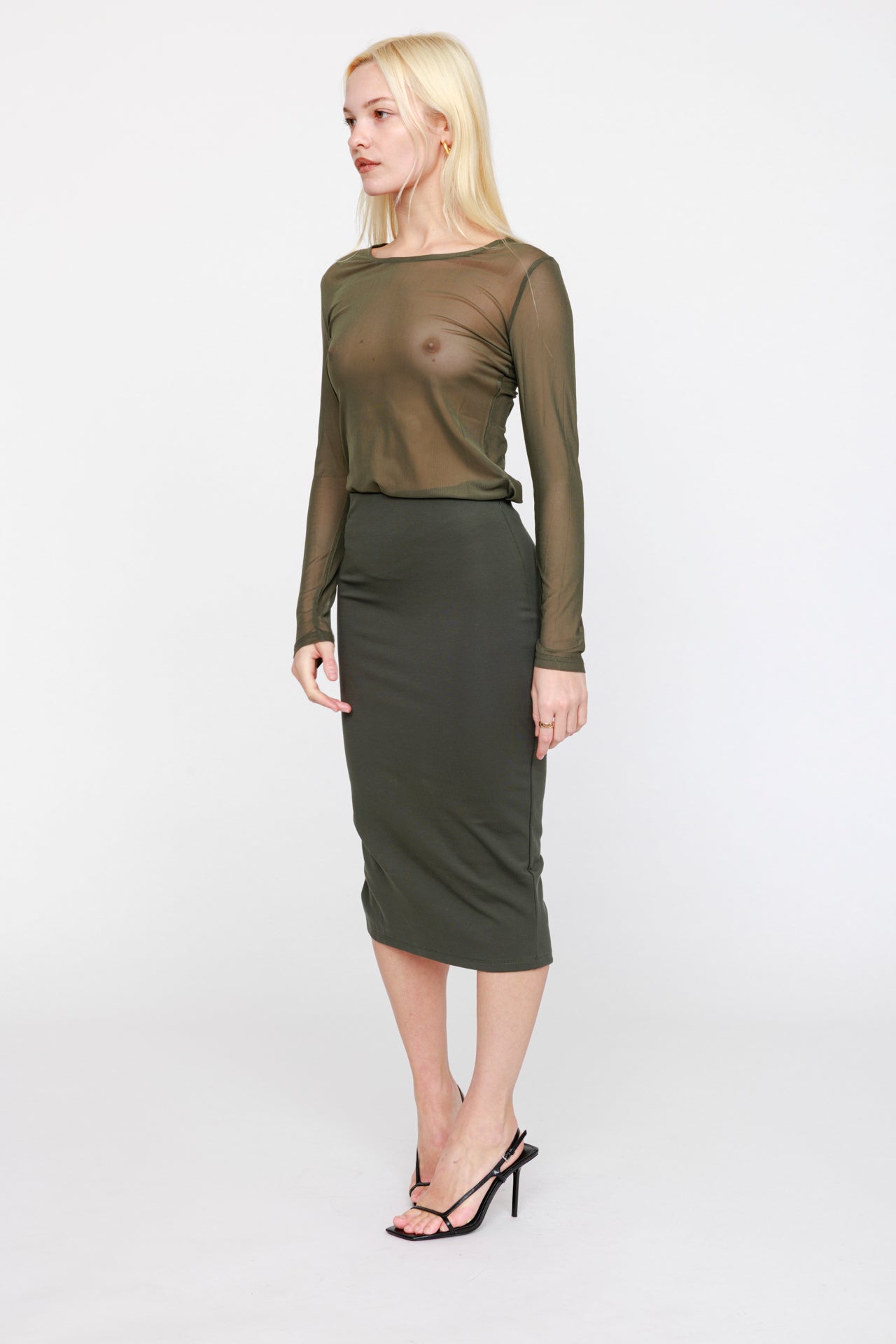 Jupe crayon Kaki - Vannina VESPERINI