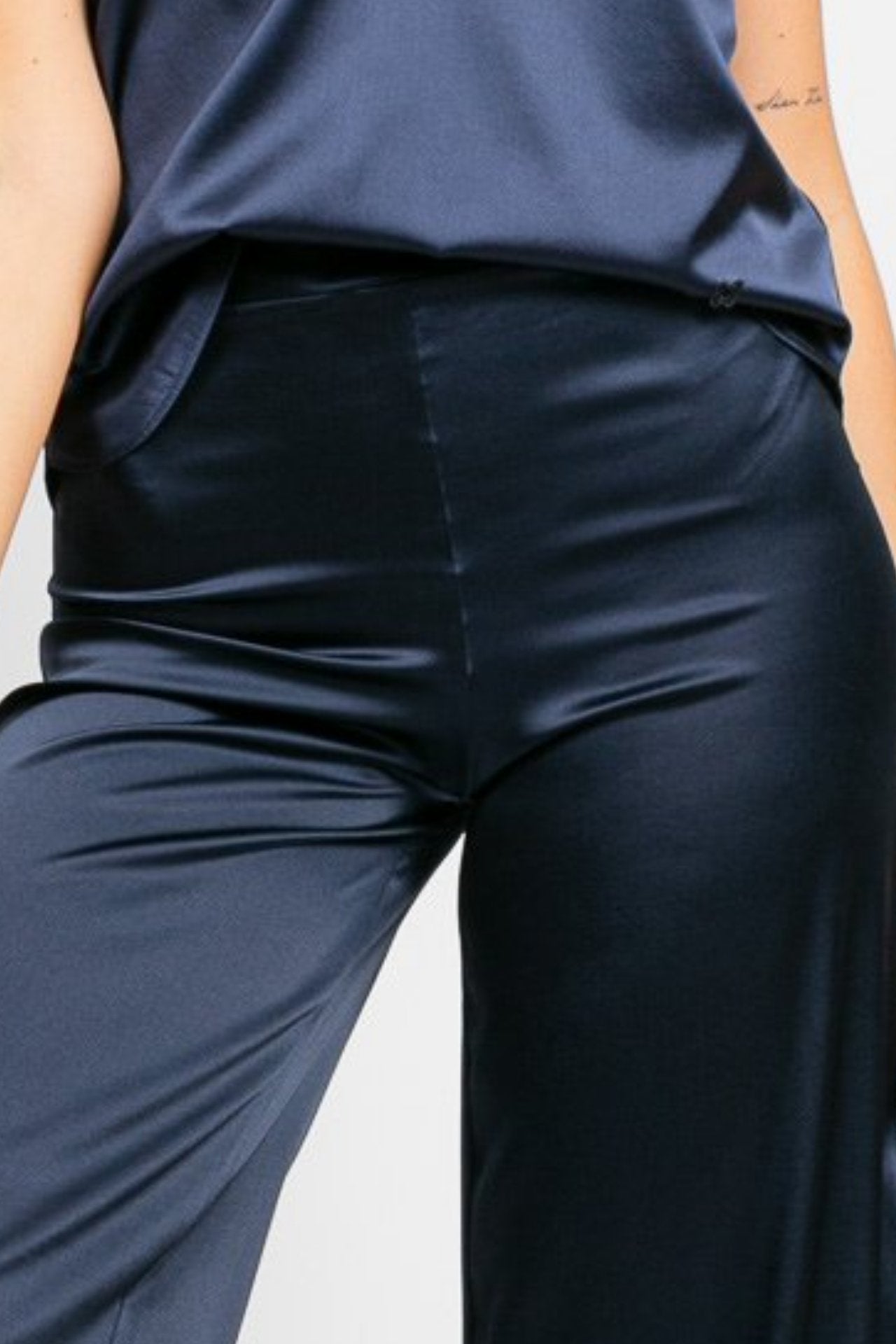 Pantalon Jane en Soie Océan - Vannina VESPERINI