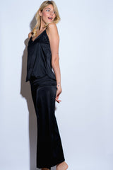 Top V en soie Noir - Vannina VESPERINI