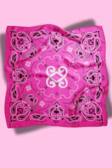 Carré VV - Série Bandana en twill de soie – Rose Pétunia - Vannina VESPERINI