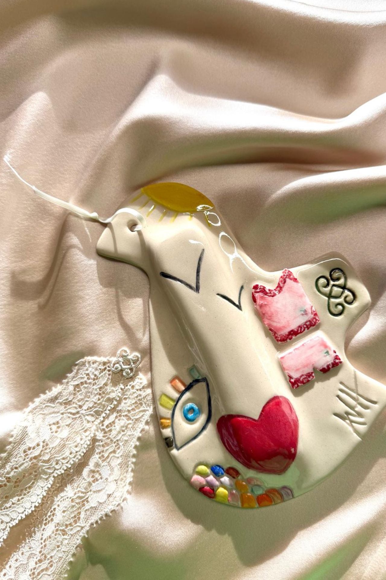 Bijou de Mur - Colombe "Chance" - Oeuvre unique 1/1 signé AVH - Vannina VESPERINI