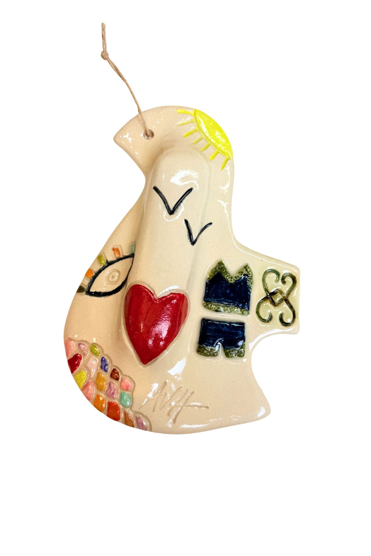 Bijou de Mur - Colombe "Nuit Etoilée" - Oeuvre unique 1/1 signé AVH - Vannina VESPERINI