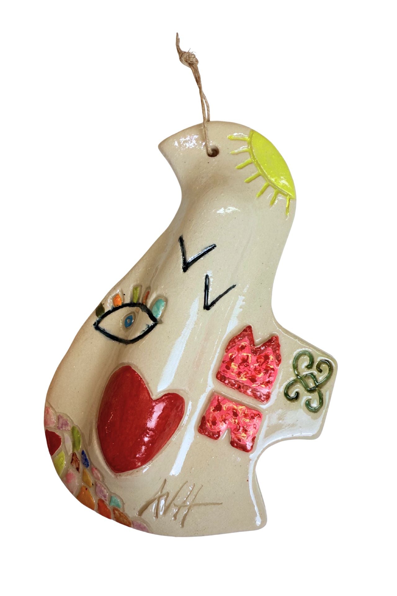 Bijou de Mur - Colombe "LOVE" - Oeuvre unique 1/1 signé AVH - Vannina VESPERINI