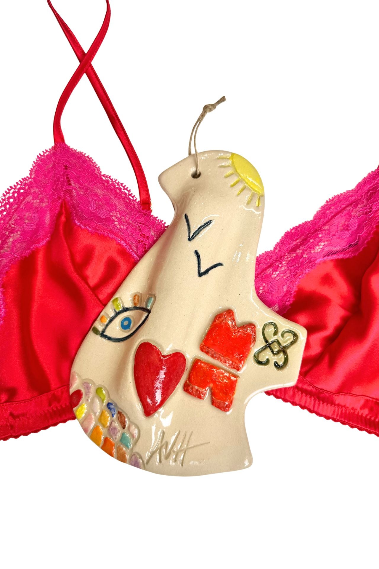 Bijou de Mur - Colombe "Love at First Sight" - Oeuvre unique 1/1 signé AVH - Vannina VESPERINI