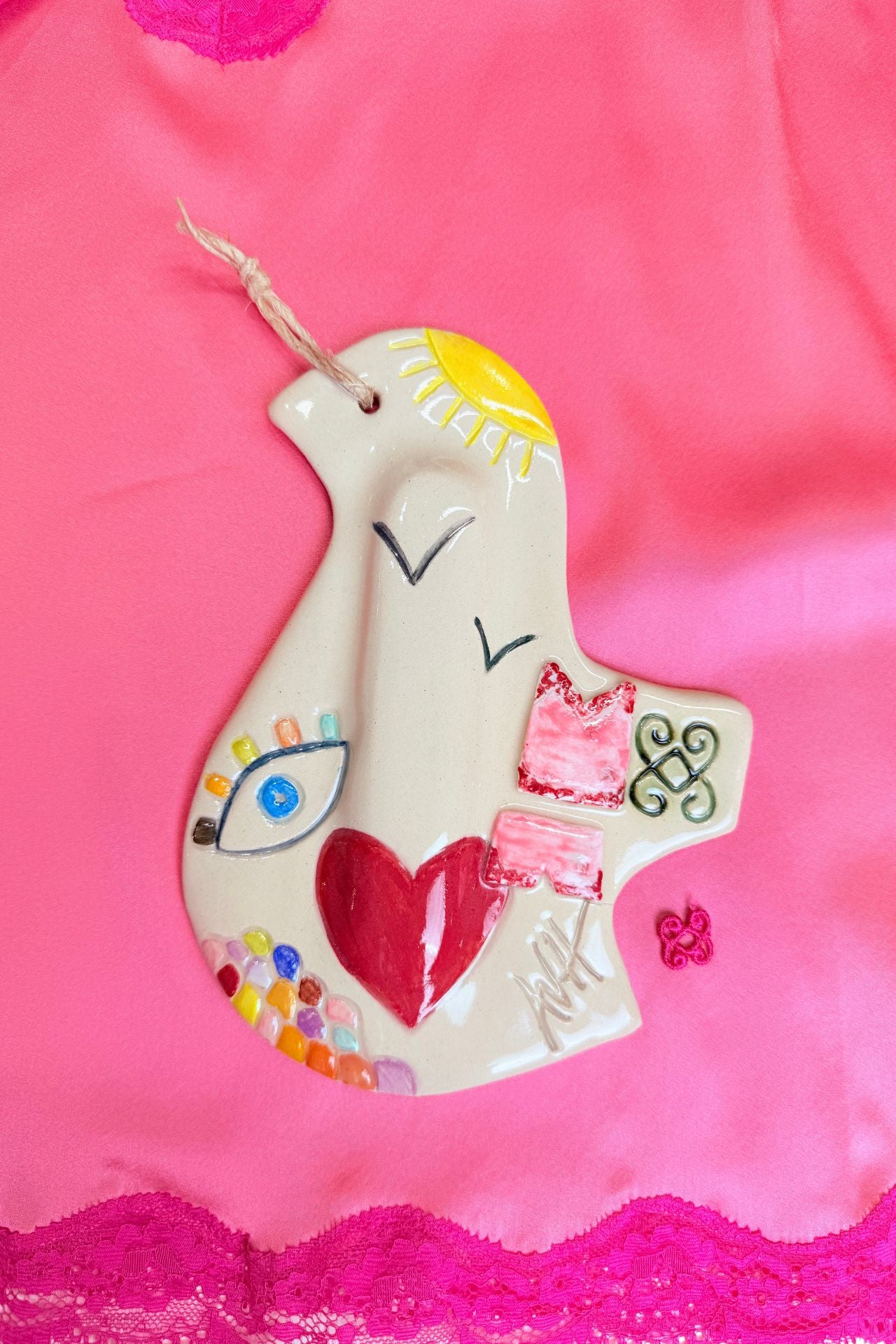 Bijou de Mur - Colombe "Chance" - Oeuvre unique 1/1 signé AVH - Vannina VESPERINI