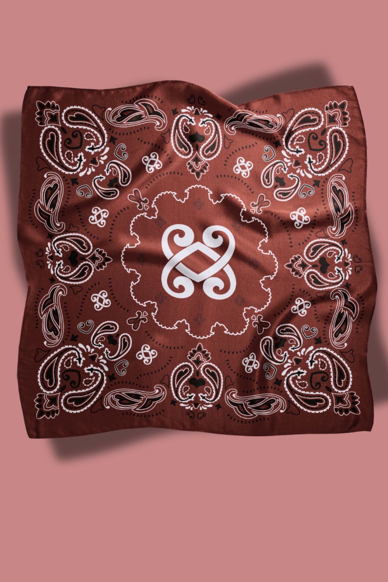 Carré VV - Série Bandana en twill de soie – Chocolat - Vannina VESPERINI