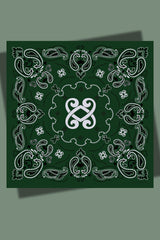 Carré VV - Série Bandana en twill de soie – Kaki Vert Forêt - Vannina VESPERINI