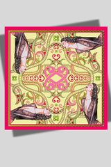 Carré VV - Série Bandana en twill de soie – Pink Tragedy - Vannina VESPERINI