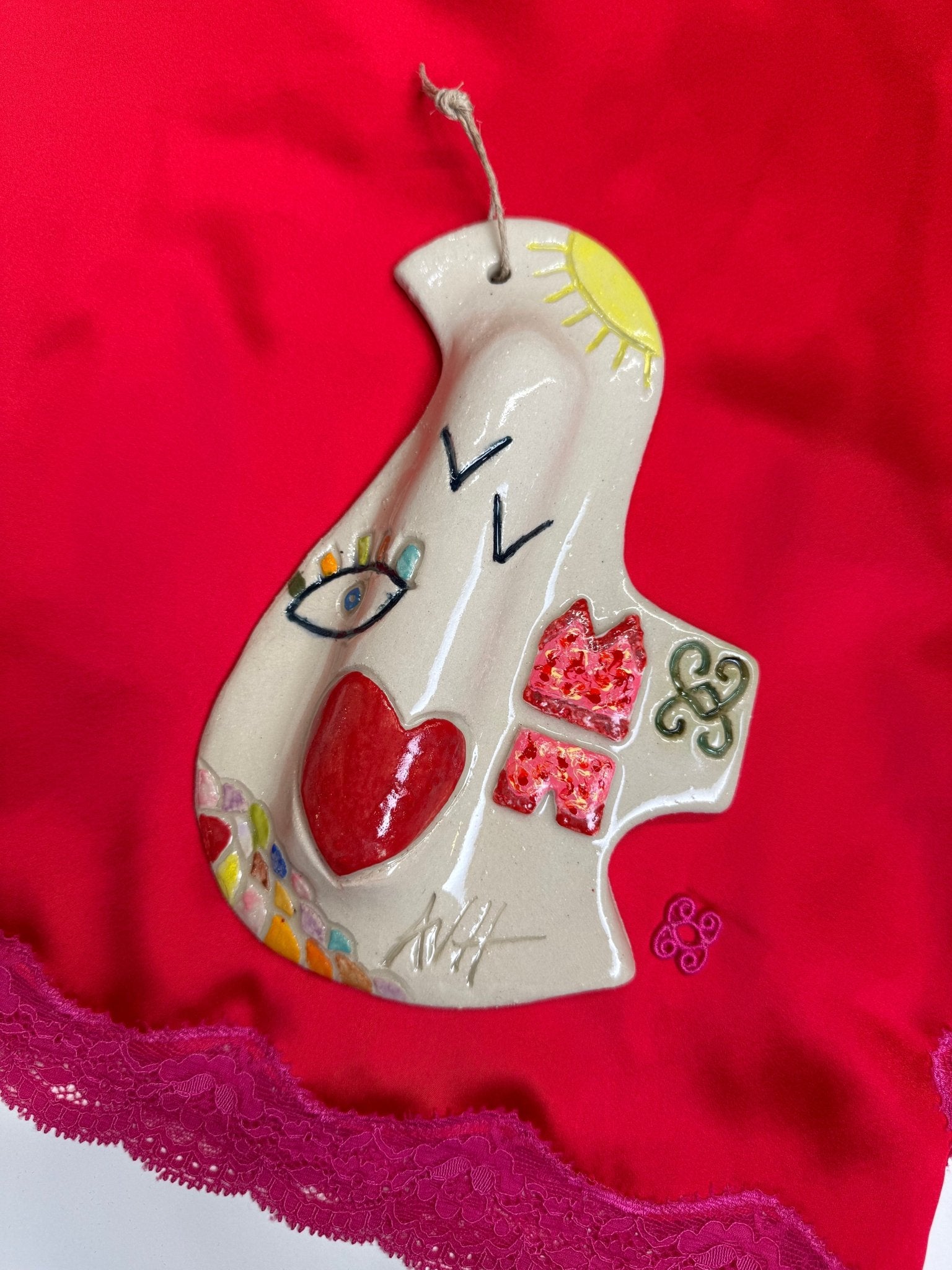 Bijou de Mur - Colombe "LOVE" - Oeuvre unique 1/1 signé AVH - Vannina VESPERINI