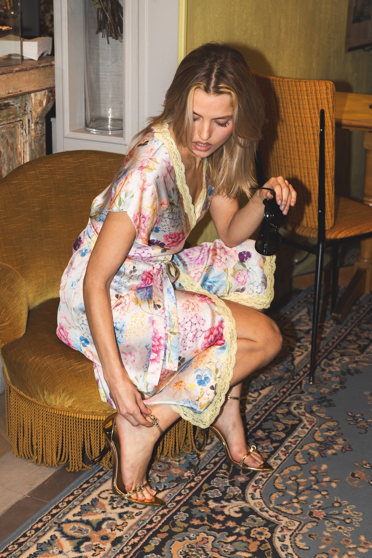 Robe cache - coeur en satin - Aquarelle - Vannina VESPERINI