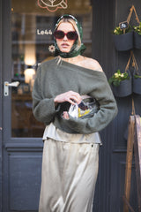 Top en soie Norma, Caviar - Bronze - Vannina VESPERINI