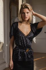 Caraco, l'Original Ivorydot - Black - Vannina VESPERINI