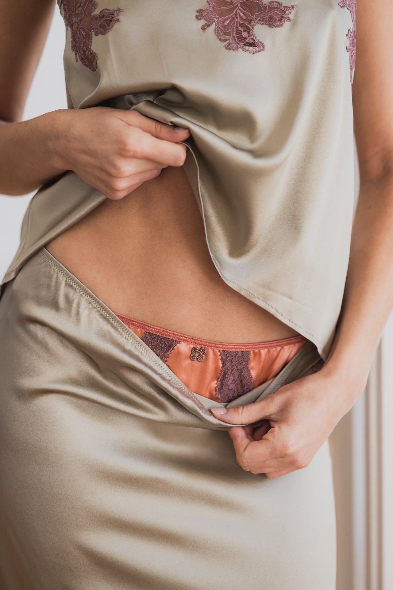 Jupe Norma "Couture" Caviar - Rosewood - Vannina VESPERINI