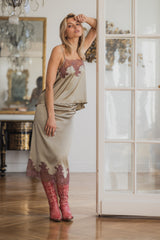 Jupe Norma "Couture" Caviar - Rosewood - Vannina VESPERINI