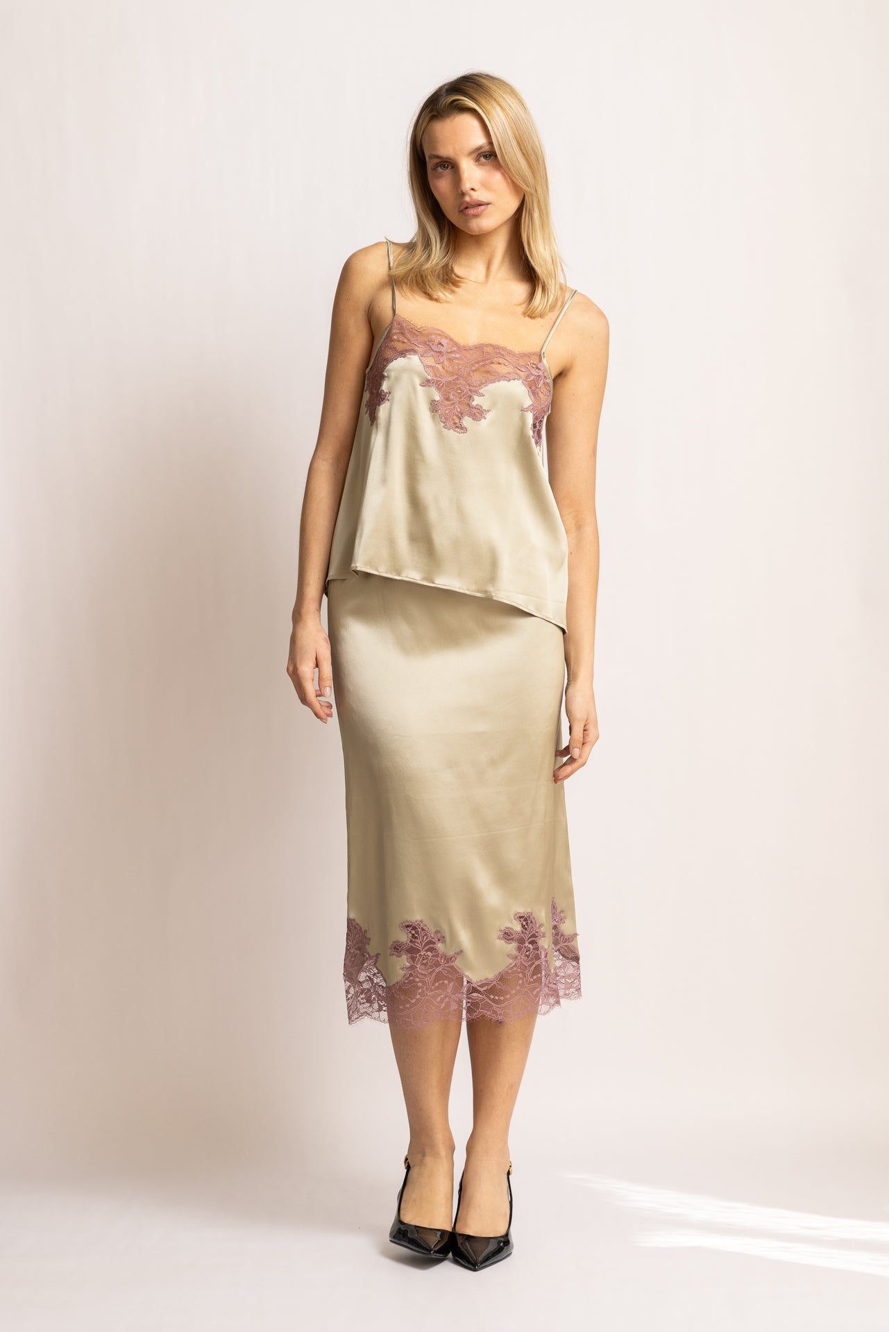 Jupe Norma "Couture" Caviar - Rosewood - Vannina VESPERINI