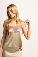 Top en soie Norma, Caviar - Rosewood - Vannina VESPERINI