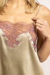 Top en soie Norma, Caviar - Rosewood - Vannina VESPERINI