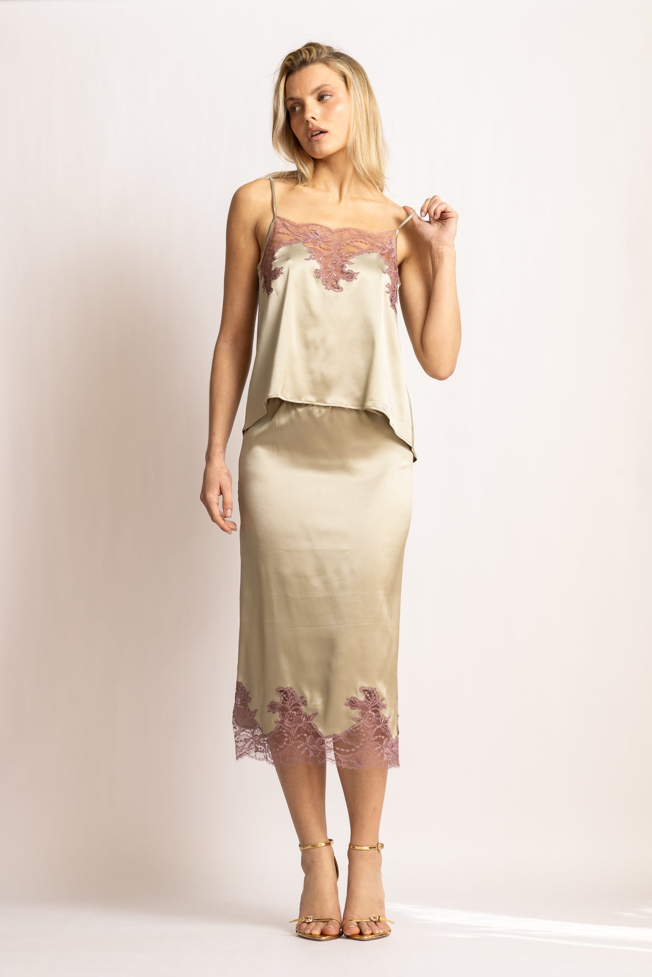 Jupe Norma "Couture" Caviar - Rosewood - Vannina VESPERINI