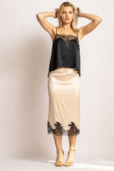 Jupe Norma "Couture" Nacre - Noir - Vannina VESPERINI