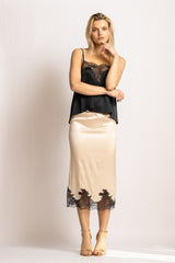 Jupe Norma "Couture" Nacre - Noir - Vannina VESPERINI