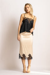 Jupe Norma "Couture" Nacre - Noir - Vannina VESPERINI