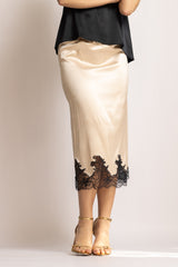 Jupe Norma "Couture" Nacre - Noir - Vannina VESPERINI