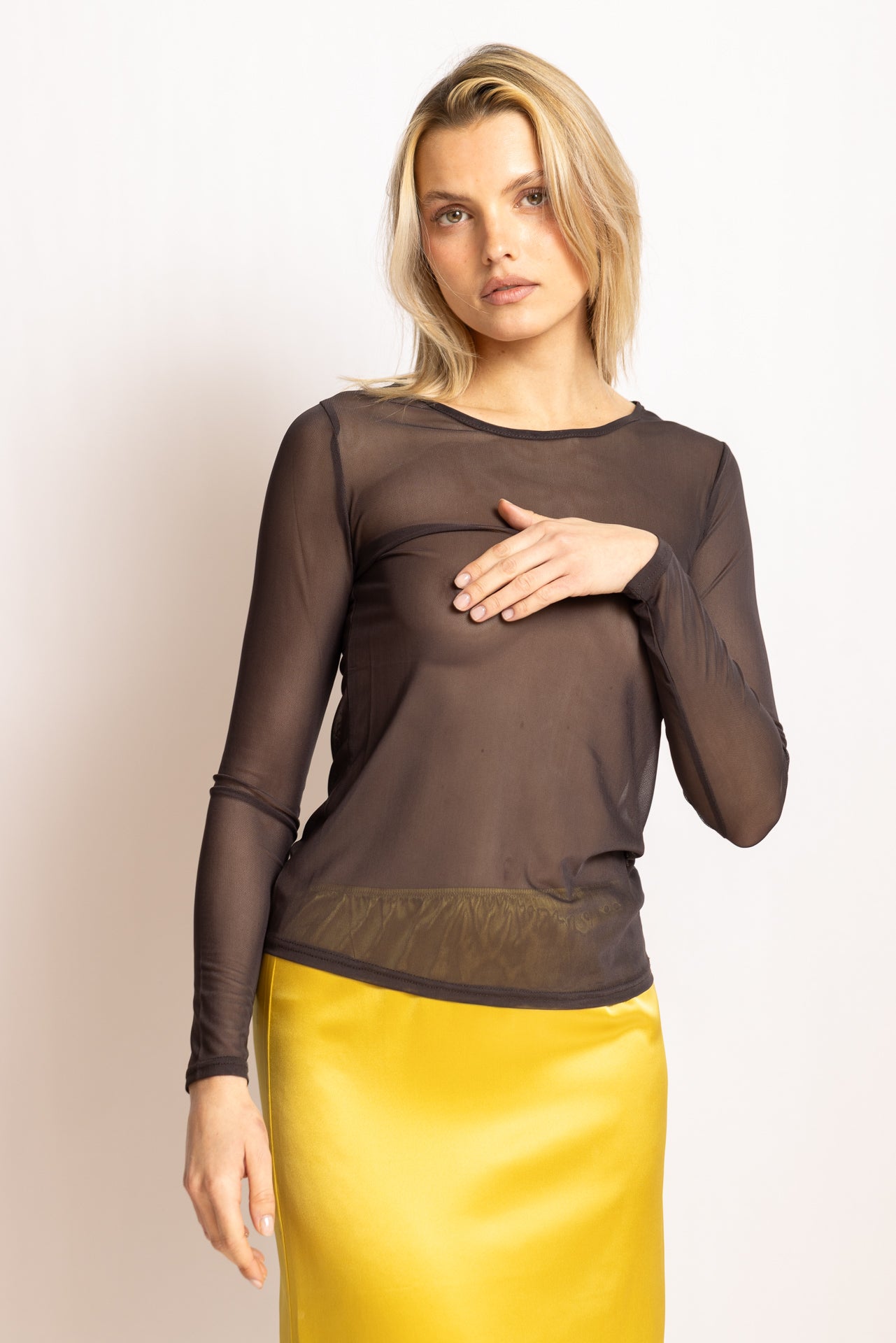 Top en tulle - Chocolat - Vannina VESPERINI
