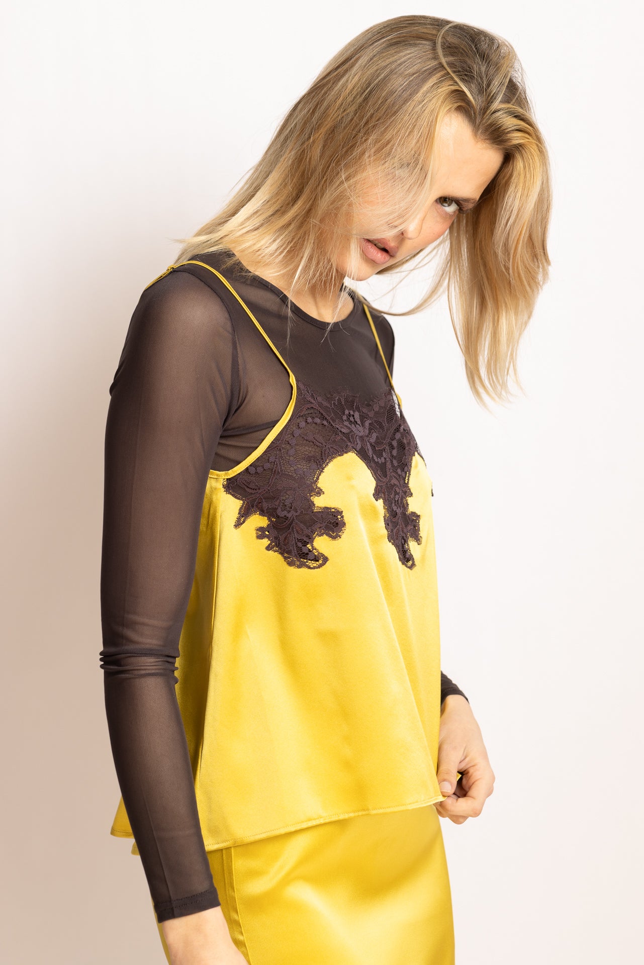 Top en soie Norma, Gold - Seeds - Vannina VESPERINI