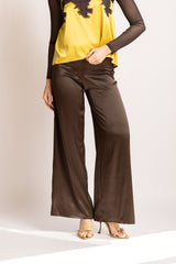 Pantalon Jane en soie Chocolat - Vannina VESPERINI