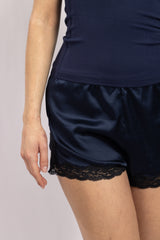 Boxer en soie Océan - Noir - Vannina VESPERINI