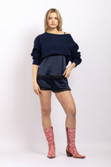 Pull en maille encolure bateau Océan