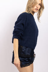 Pull en maille encolure bateau Océan