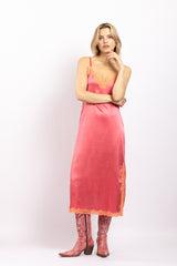 Robe midi en soie, Papaye - Tropic - Vannina VESPERINI