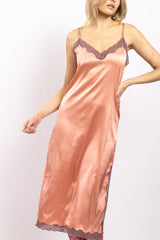 Robe midi en soie, Goldenrose - Taupe - Vannina VESPERINI