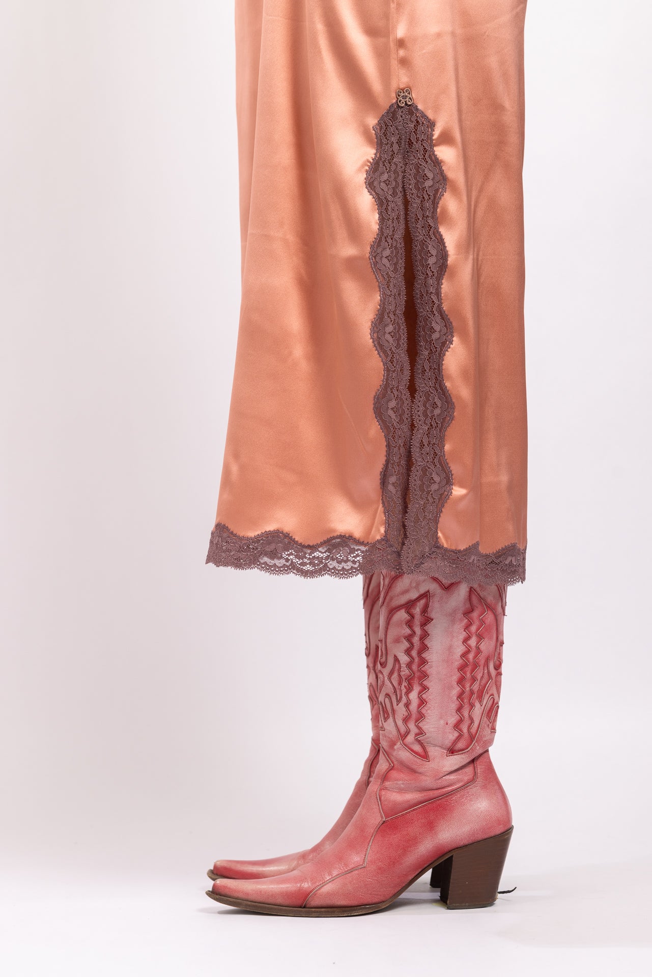 Robe midi en soie, Goldenrose - Taupe - Vannina VESPERINI