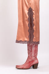 Robe midi en soie, Goldenrose - Taupe - Vannina VESPERINI