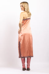 Robe midi en soie, Goldenrose - Taupe - Vannina VESPERINI