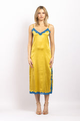 Robe midi en soie, Gold - Mysticblu - Vannina VESPERINI