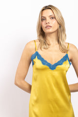 Robe midi en soie, Gold - Mysticblu - Vannina VESPERINI