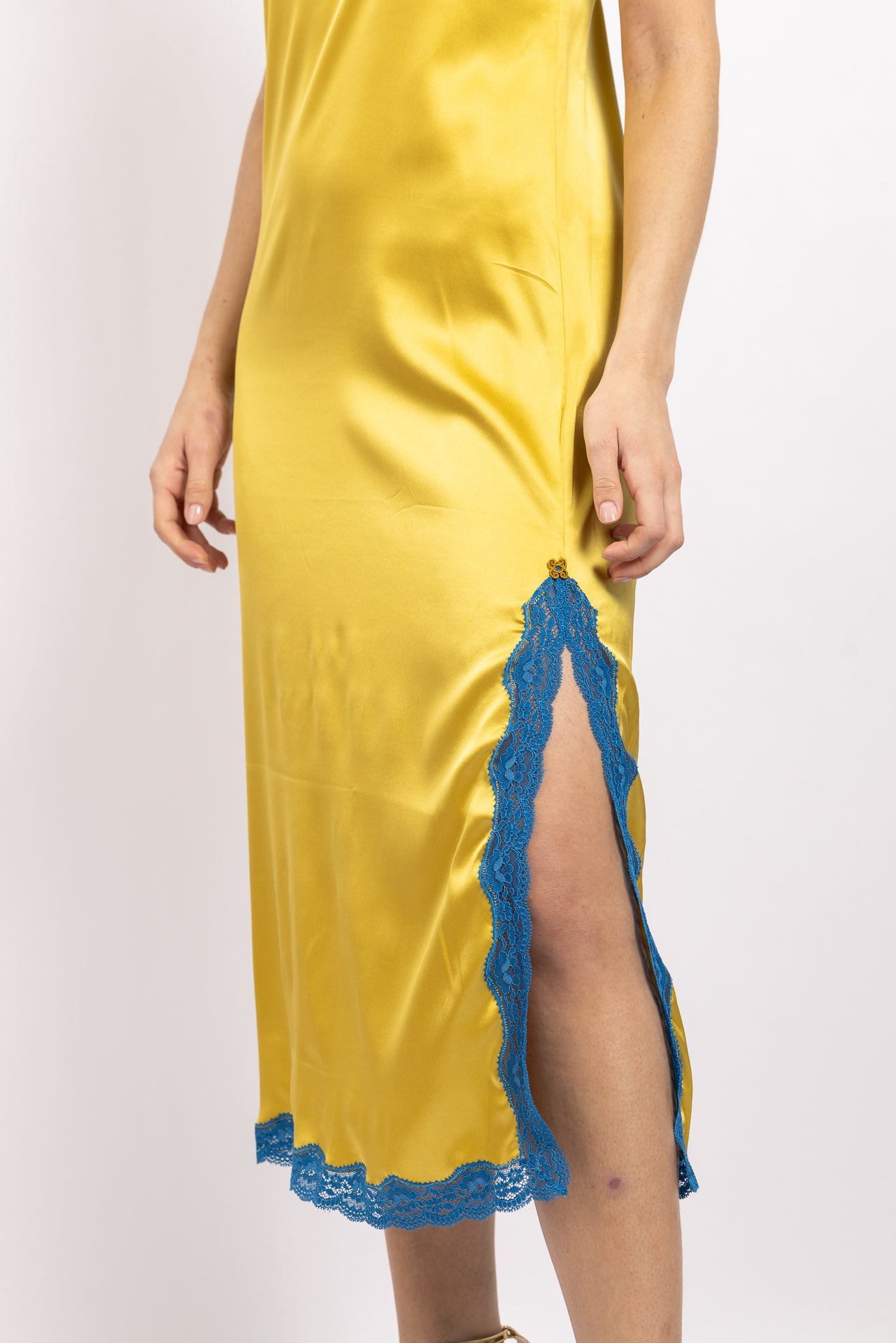 Robe midi en soie, Gold - Mysticblu - Vannina VESPERINI