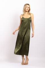 Robe midi en soie Kaki - Vannina VESPERINI