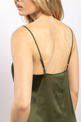 Robe midi en soie Kaki - Vannina VESPERINI