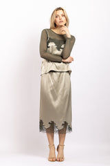 Jupe Norma "Couture" Caviar - Bronze - Vannina VESPERINI