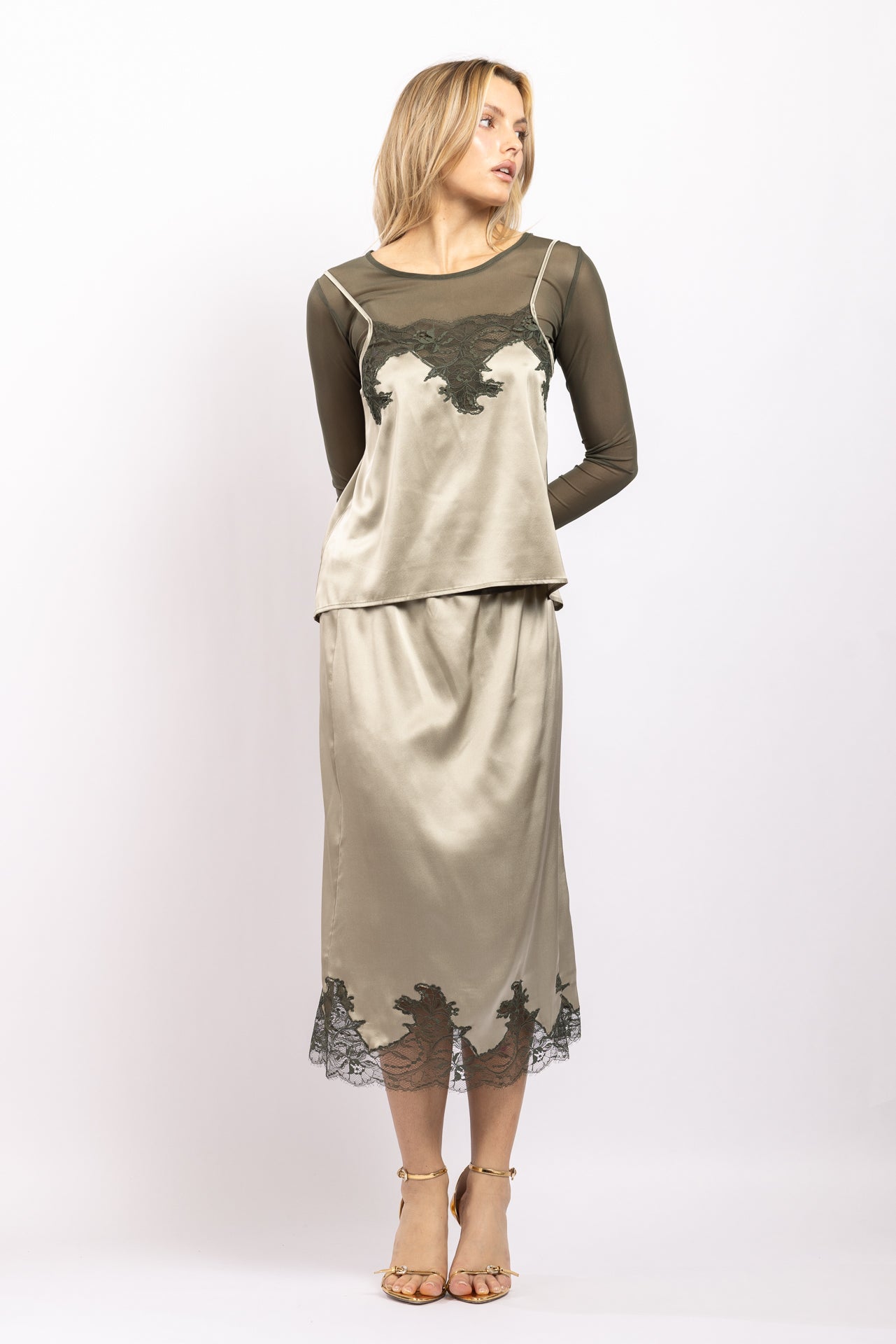 Top en tulle - Kaki - Vannina VESPERINI