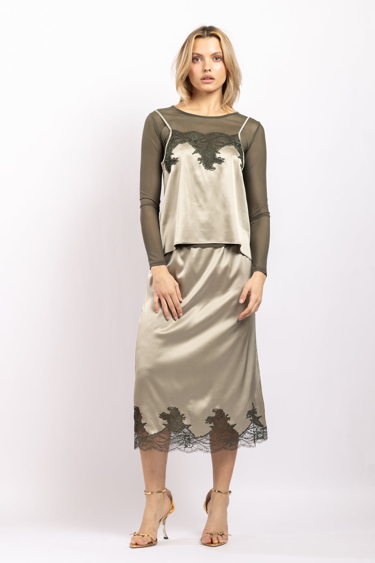 Jupe Norma "Couture" Caviar - Bronze - Vannina VESPERINI