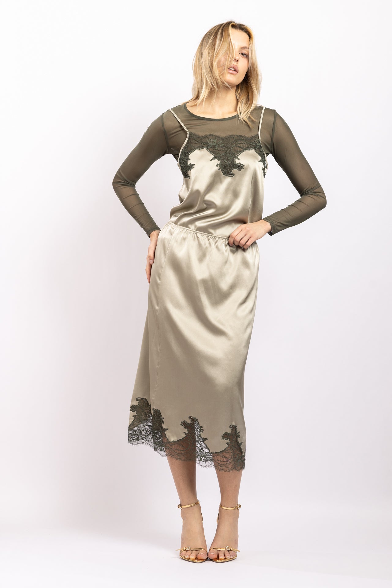 Jupe Norma "Couture" Caviar - Bronze - Vannina VESPERINI