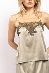 Top en soie Norma, Caviar - Bronze - Vannina VESPERINI