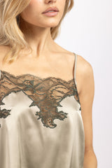 Top en soie Norma, Caviar - Bronze - Vannina VESPERINI